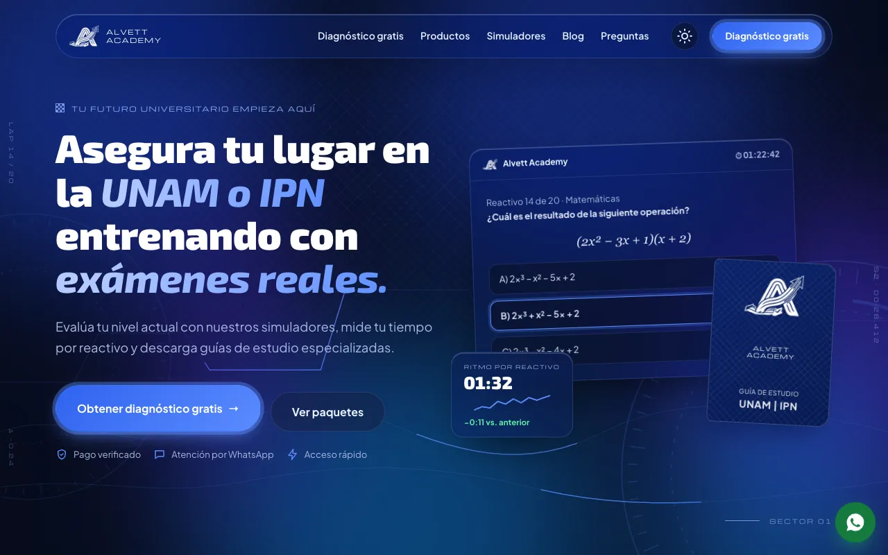 Captura del sitio web de Alvett Academy