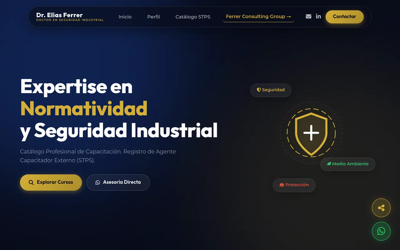 Captura del sitio web de Dr. Ferrer