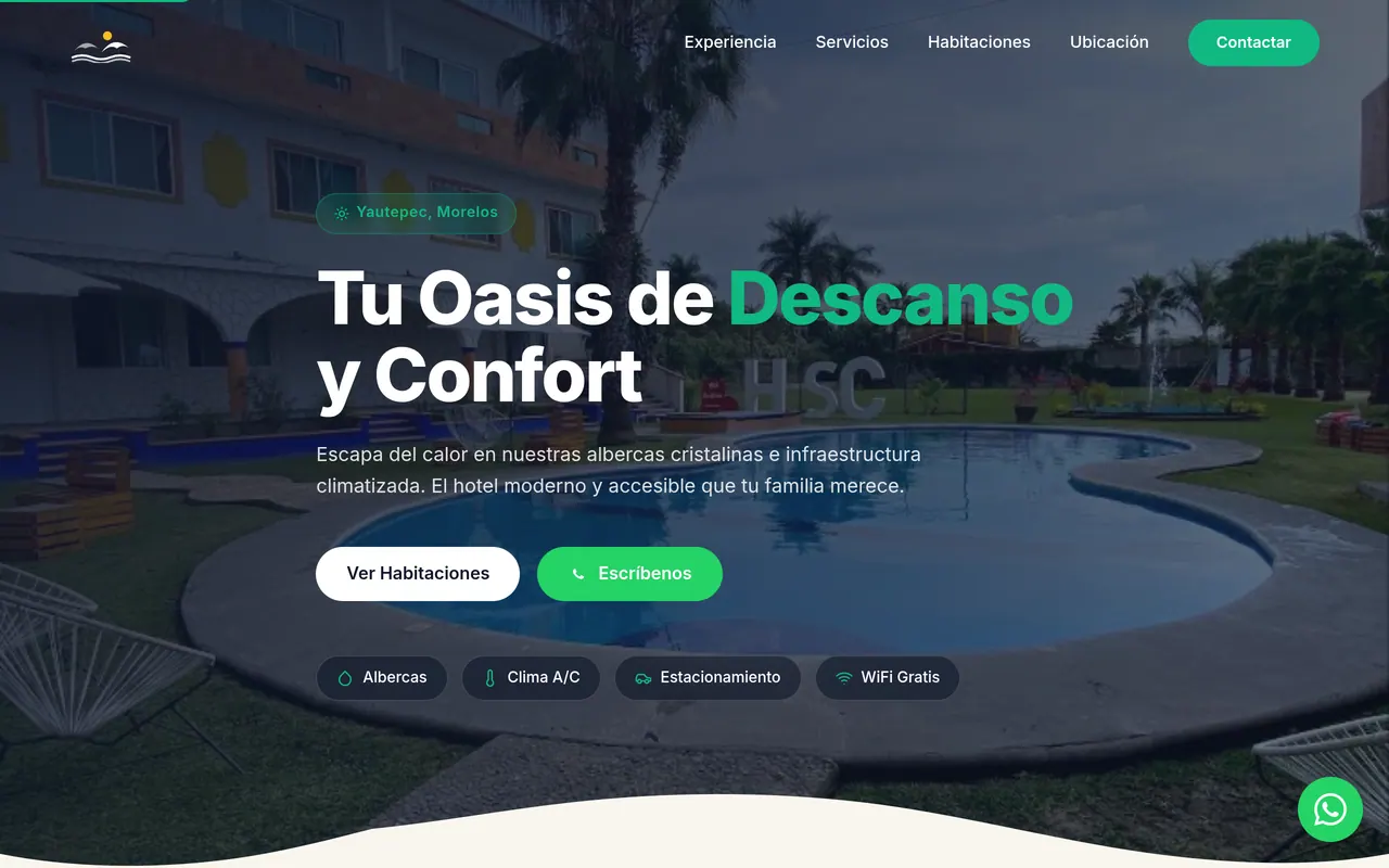 Captura del sitio web de Hotel San Carlos