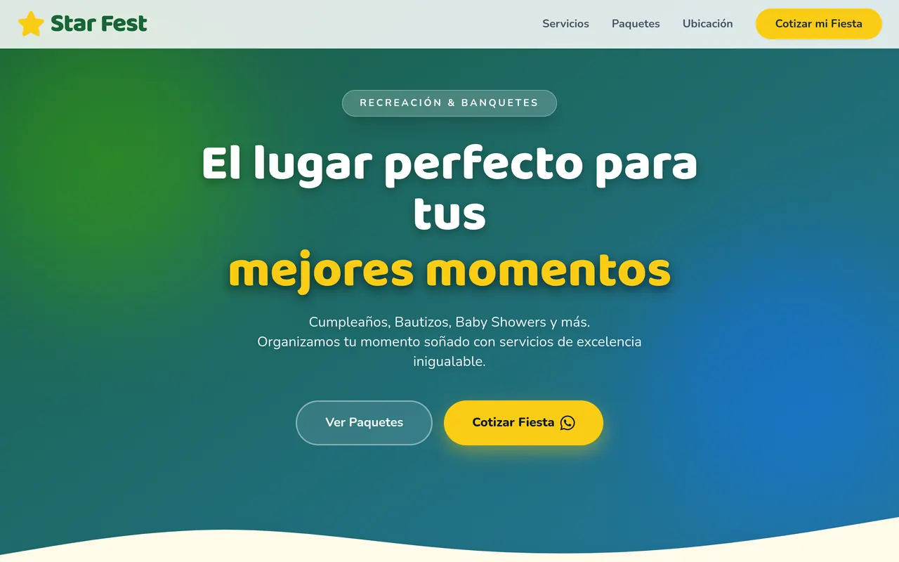 Captura del sitio web de Star Fest